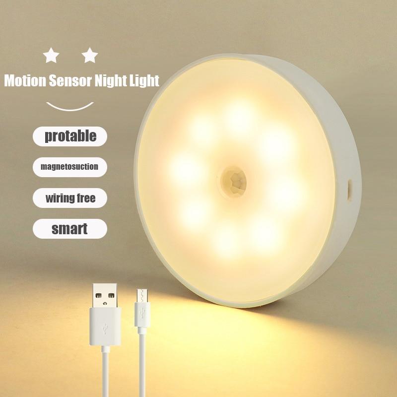 1PC LED Motion Sensor Licht Drahtlose Nachtlicht Unter Kabinett Licht Schrank Lampe Smart Wand-Montiert Körper Induktion lampe Wohnkultur
