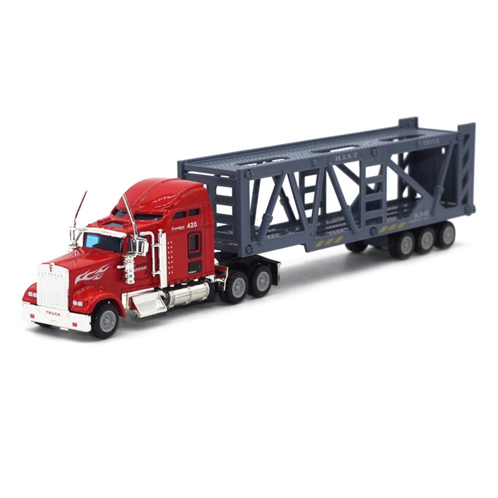 Mini Diecast Simulation Alloy Car Carrier Truck Model Boy Christmas Toys Miniature Vehicles Carrier Truck For Kids