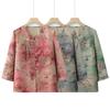 Elderly Women's Round Neck Floral Summer Top