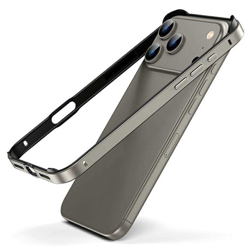 For iPhone 17 Pro Max Case Hollow Heat Dissipation Silicone Metal Bumper Phone Cover