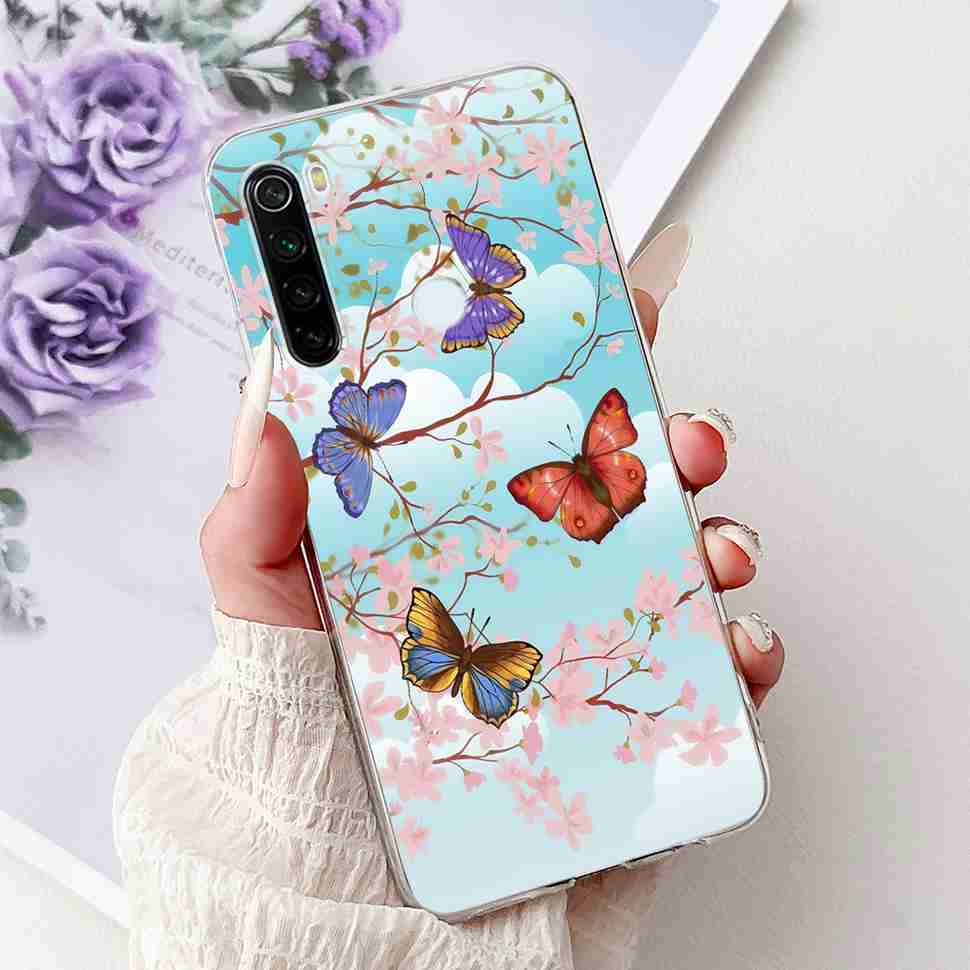 For Xiaomi Redmi Note 8 Case Vintage Dragon Luxury Flower Soft Silicone TPU Cover For Redmi Note8 Note 8T Phone Cases Shockproof