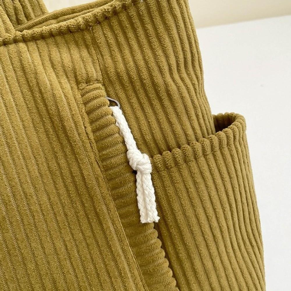 Shoulder Strap Leisure Shoulder Bag Large Capacity Women Tote Bag Casual Corduroy Handbag  Travel