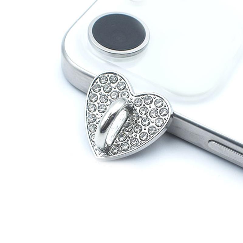 2Pcs Adhesive Metal Phone Charm Holder, Pendant Hook, Phone Case Finger Ring, Keychain Loop, Grip Hook For Hanging Supplies