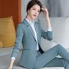Spring and Autumn Women's Plus Size Formal Lapel Solid Colour Jacket + Slim Wide Leg Trousers Temperament Suit Two Piece Set