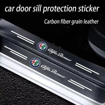 Car Door Threshold Scuff Plate Decals for 156 159 147 155 Mito Giulia GT Giulietta Stelvio Trunk Bumper Sill Stickers