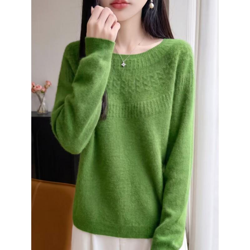 Womens Chunky Knit Sweater With Cable Cutout Detail Round Neck Long Sleeve Loose Fit Winter 2026