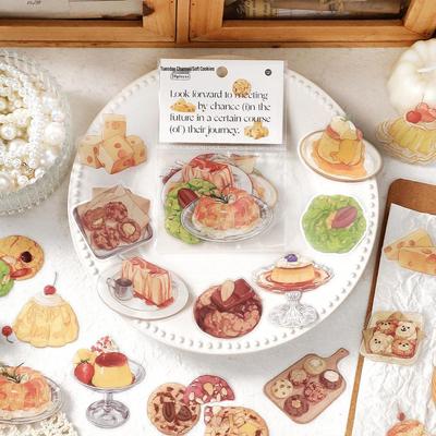 Infeel.Me Tuesday Channel PET Sticker Pack: American Cartoon Dessert Cake Diary Stickers
