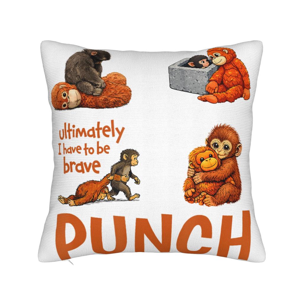 Cute Baby Monkey Named Punch Plush Hugging Pillow Case Print Pillow Cover For Wedding Party Home Decor Funny Pillowcases
