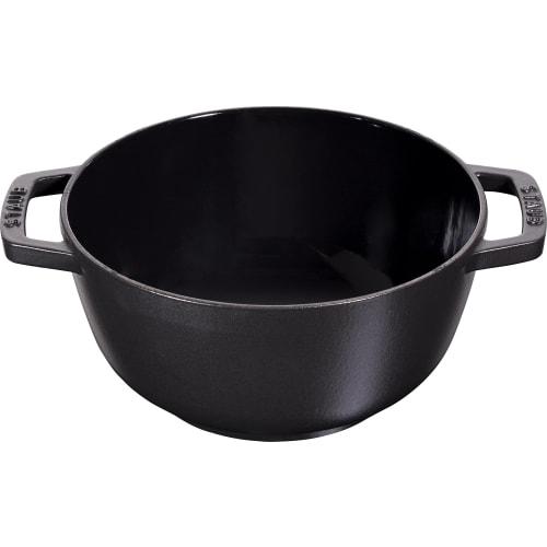 Staub "Black Fondue Set, 16cm" Cast Iron Enamel Pot [Official Japanese Product] Specialty 40511-970