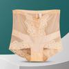 Plus Size Female Summer Hollowed-out Lace Ice Silk Sheer Mesh High Waist Tummy Tuck Panties
