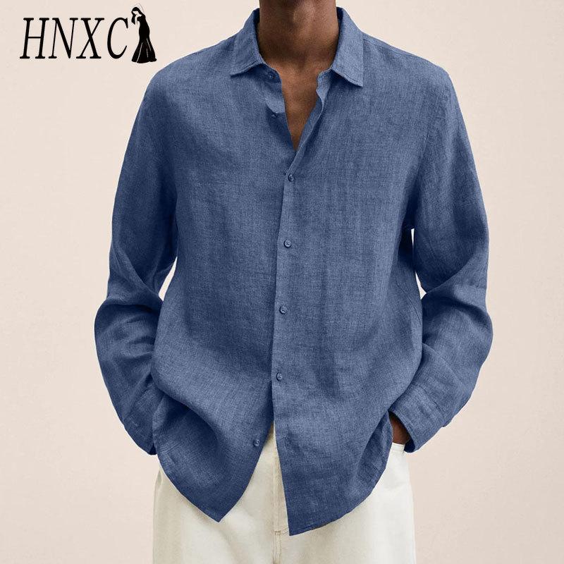 HNXC Baumwolle Langarm T-Shirt Herrenmode Lockeres Shirt Bedrucktes Mitfühlendes Shirt