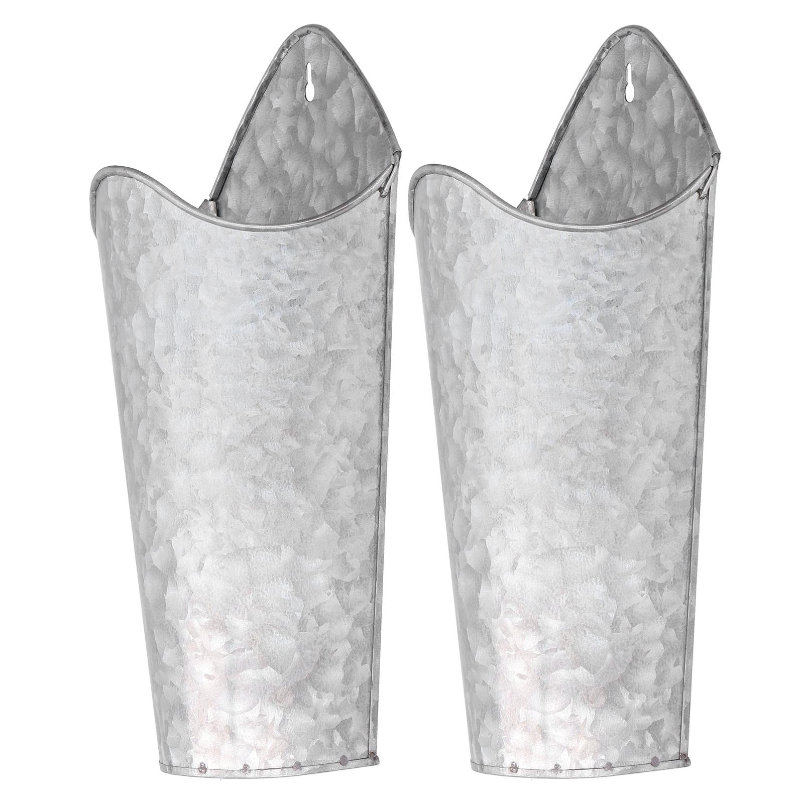 

2PCS Iron Art Wall Planter Hanging Flowers Pot for Home Indoor Outdoor Decoration 9x15x30cm