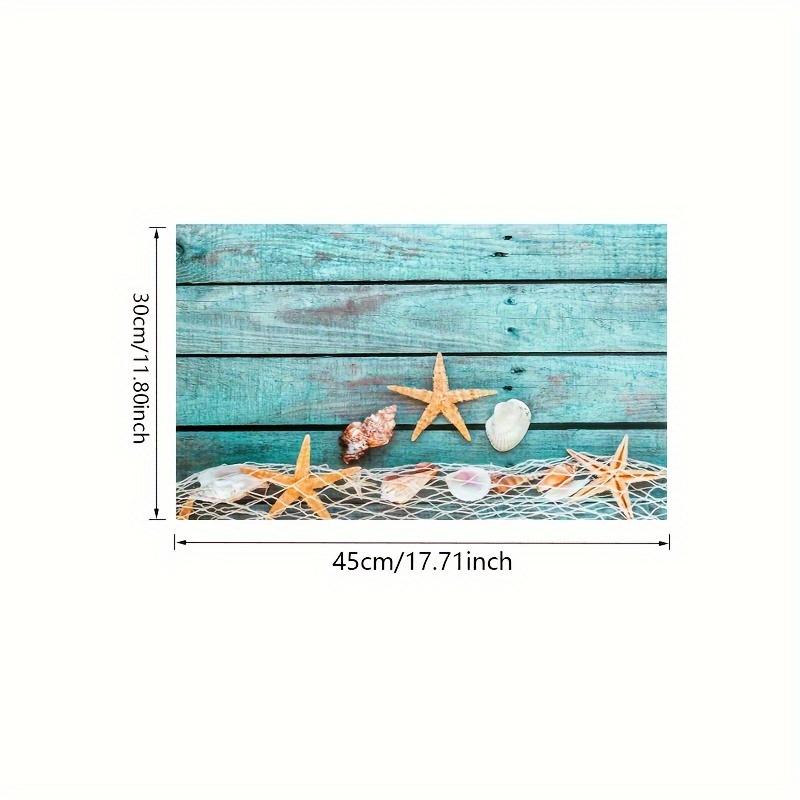 4Pcs, Blue Starfish Placemats, the Best Placemats, Washable, Suitable for Holiday Parties, Home Decor