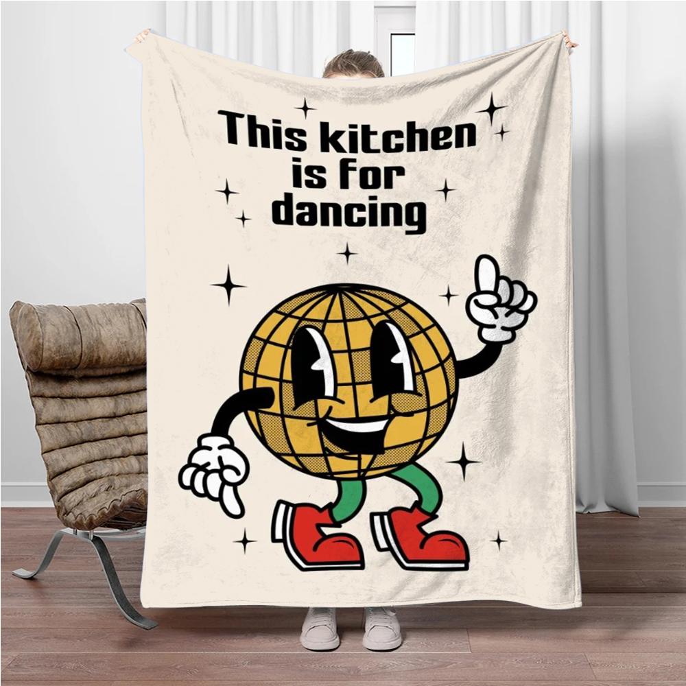 

Retro Kitchen Food Cartoon Blanket Children Warm Soft Blanket for Sofa Bed Cover Blanket Suitable for Birthday Souvenir Gifts 100x150cm(39x59in)