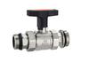 Double-Circuit PPR Ball Valve with Male/Female Threads, Double Union, Straight-Through, Buffer Tank, High Stem, Large Bore, Brass Valve