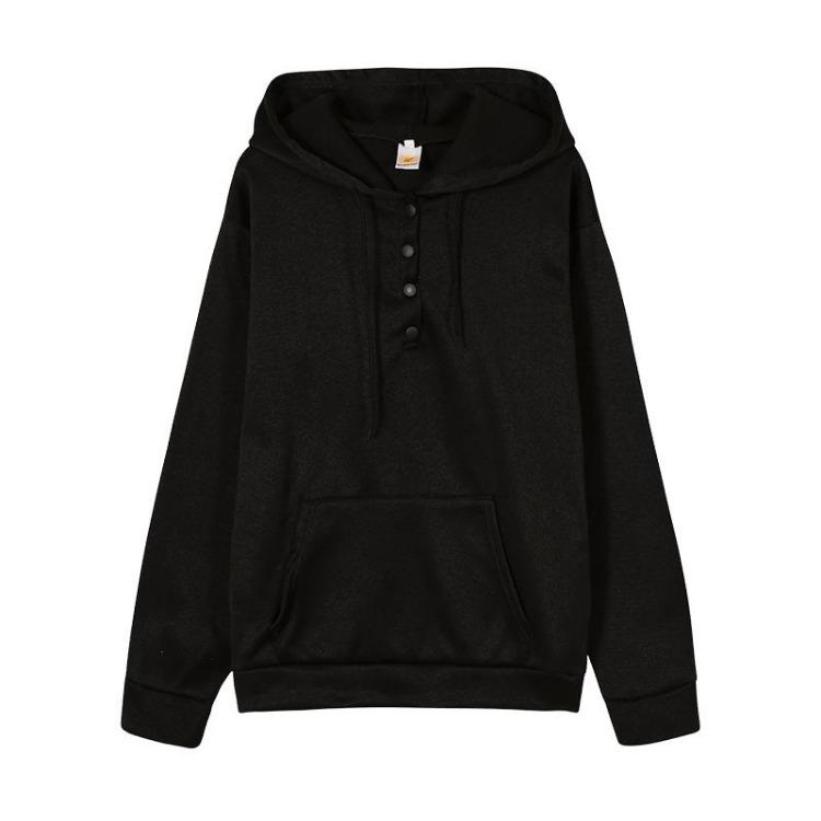 Women Casual Loose Fit Hooded Drawstring Long Sleeve Pocket Sweatshirt Hoodie