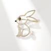 Elegant Zirconia Rabbit Brooch with Freshwater Pearl Corsage