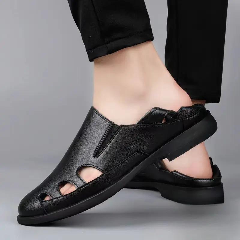 Driving Men's Sandal Flat Beach Breathable Non-slip Daily Use Barefoot Expensives Pvc Buy Descount Wholesale Luxury H Male Shoe