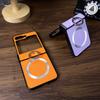 Applicable to Samsung ZFlip6 mobile phone case folding screen sticker leather ZFLIP5 protective case zflip6 magnetic bracket case