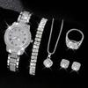 Ladies Cornucopia Diamond Watch Set Bracelet Accessories Fashion Quartz European Beautiful Women Watch Set