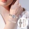 Women Watch Set Fashion Jewelry Gift Set Wrist Watch Bracelet for Party BirthdaySilver Pink White