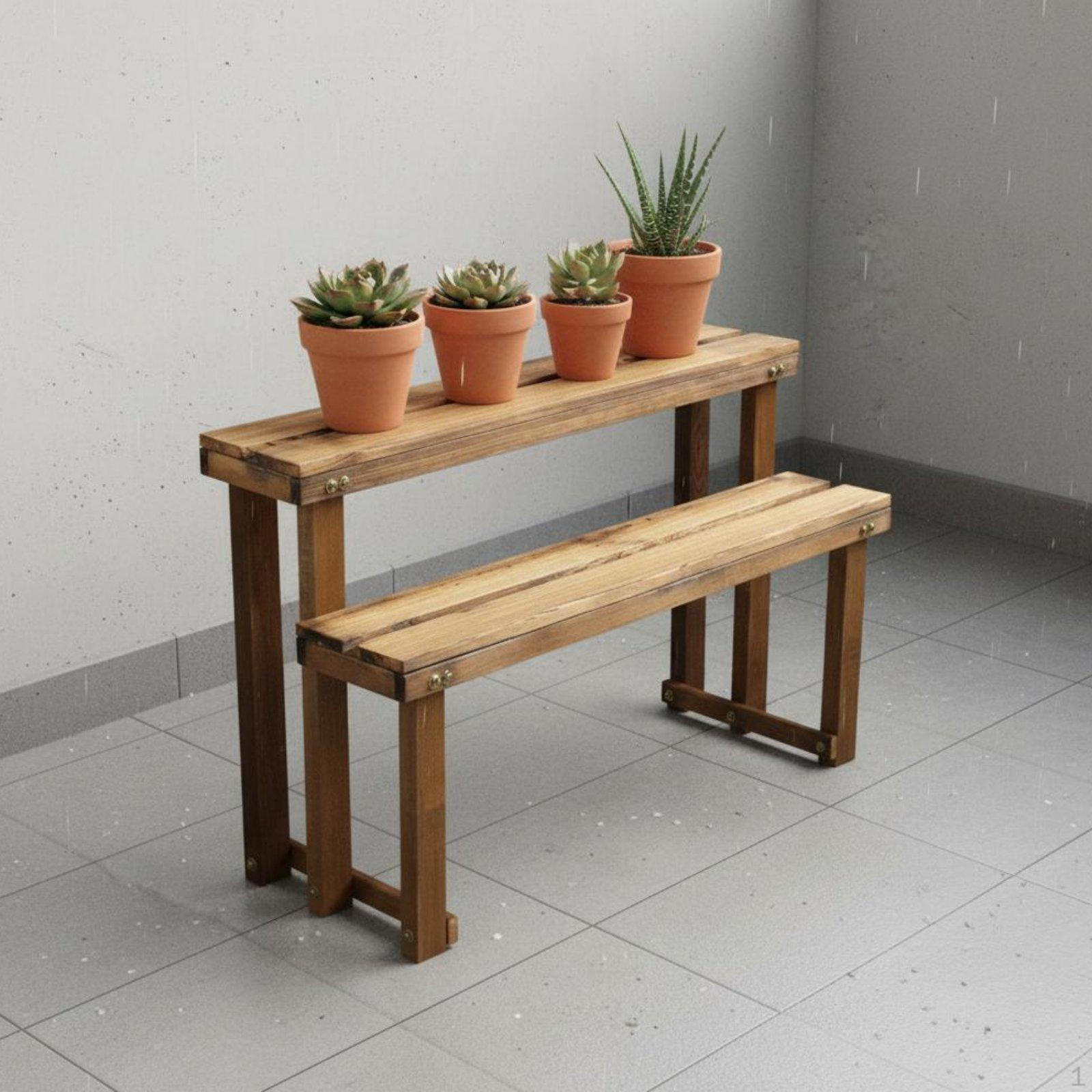Tiered Wooden Plant Stand Anti MultiLevel
