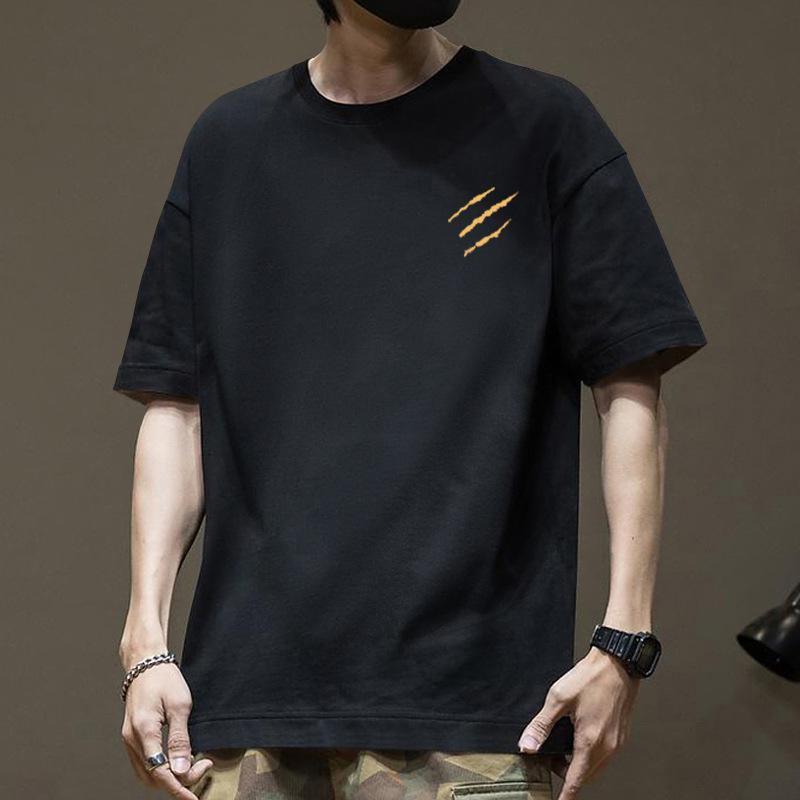 

Minimalist Printed Short Sleeved T-shirt for Men Cotton Summer Tops S