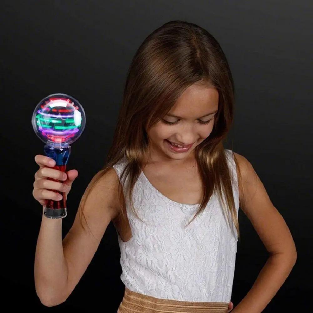 Spinning Light Show Plastic Wand Light Up Ball Wand Colorful Led Wand For Perfect For Parties And Celebrations