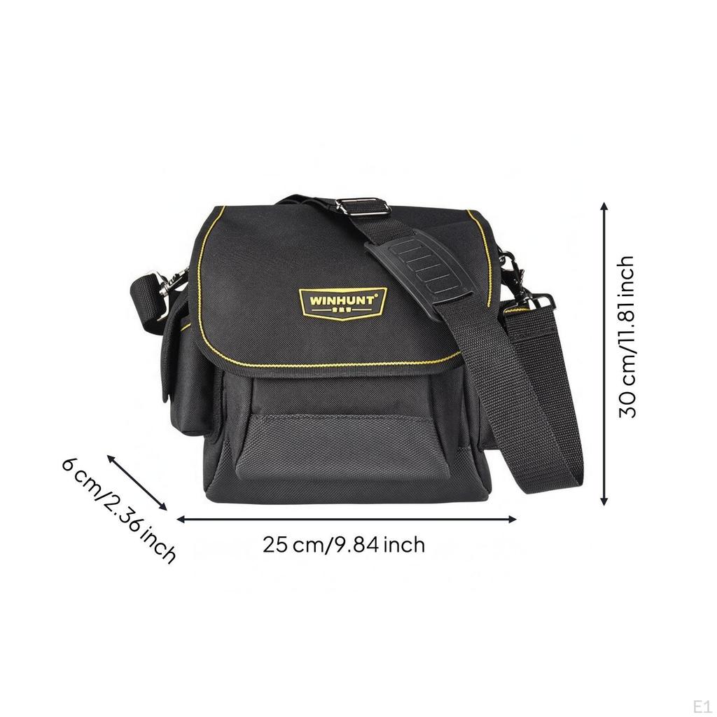 Multifunction Tool Bag Reinforced Bottom Electrician Adjustable Shoulder Strap Work