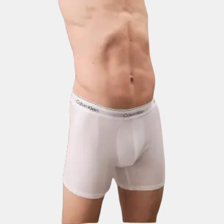 Calvin Klein Comfortable Breathable Mid-Rise Boxer Briefs European Version Men Underwear White 000NB3964A-100
