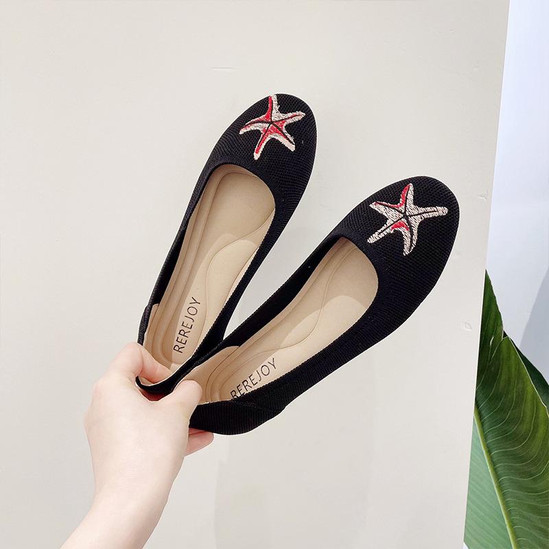 Princeznovské boty jednoboty dámské nové pletené boty s fly-knit špičaté ploché dno jarní ploché dno pletená čepice boty vaječná rolka