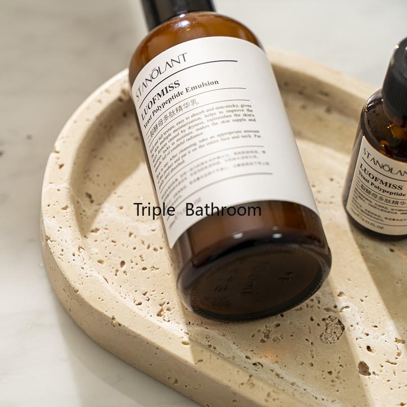 Travertine Bathroom Dresser and Kitchen Sink Tray Jewelry Makeup Perfume Storage Tray
