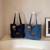 Cowboy Canvas Shoulder Bag for Women, Large Capacity Niche Artistic Tote Bags, Japanese and Korean Casual Versatile Handbag