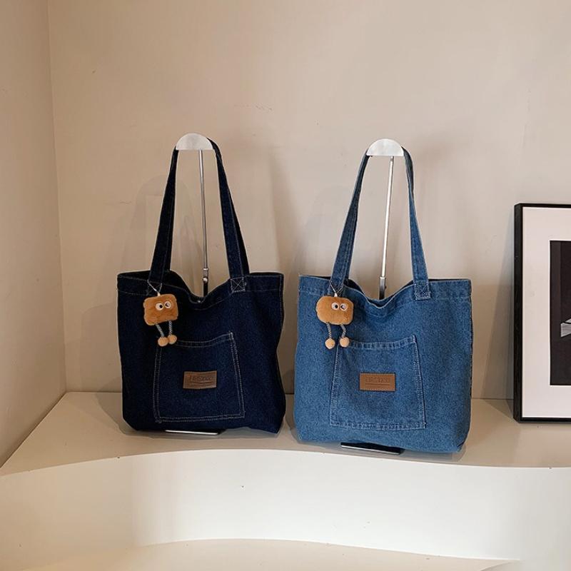 Cowboy Canvas Shoulder Bag for Women, Large Capacity Niche Artistic Tote Bags, Japanese and Korean Casual Versatile Handbag