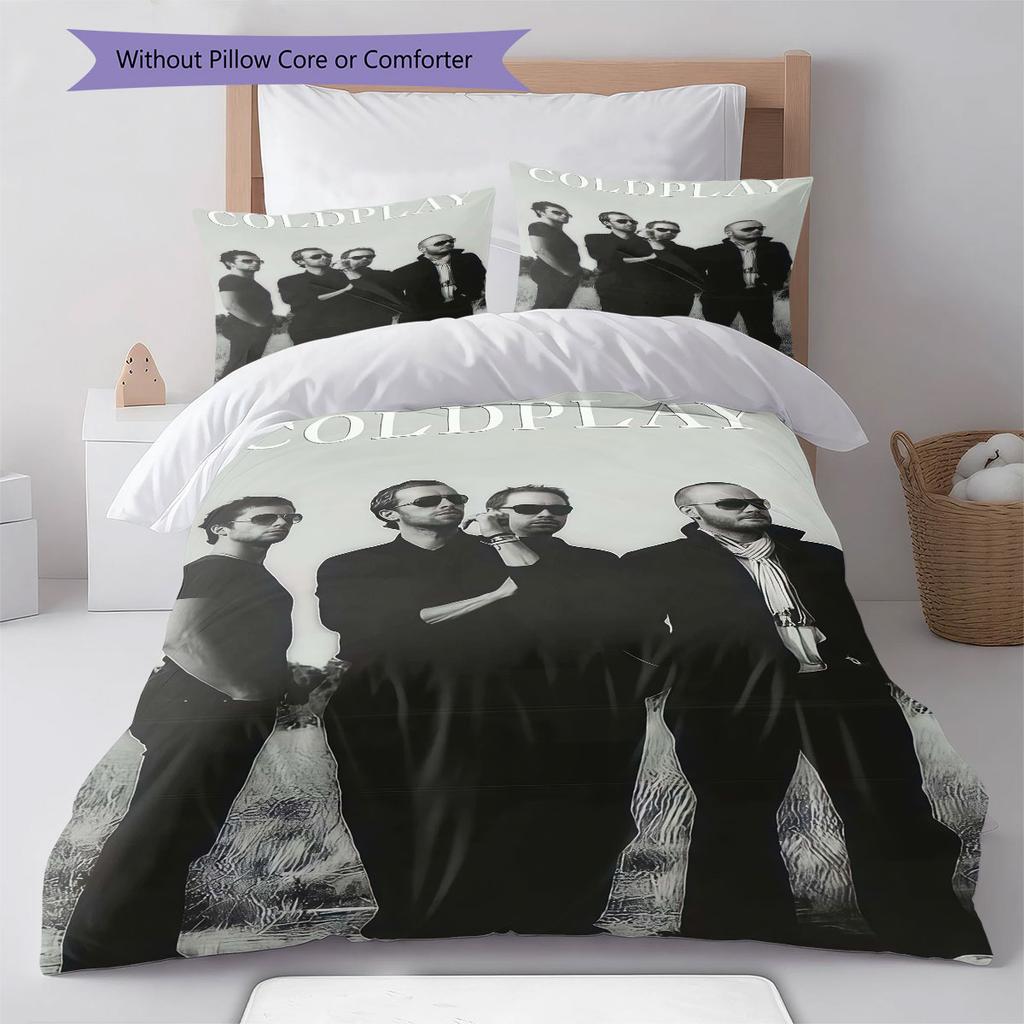 Coldplay  POSTER Bedding Quilt Set Quilt Cover Pillowcase Home Decoration Birthday Gift (1 * duvet cover + 2 * pillowcase, without core)