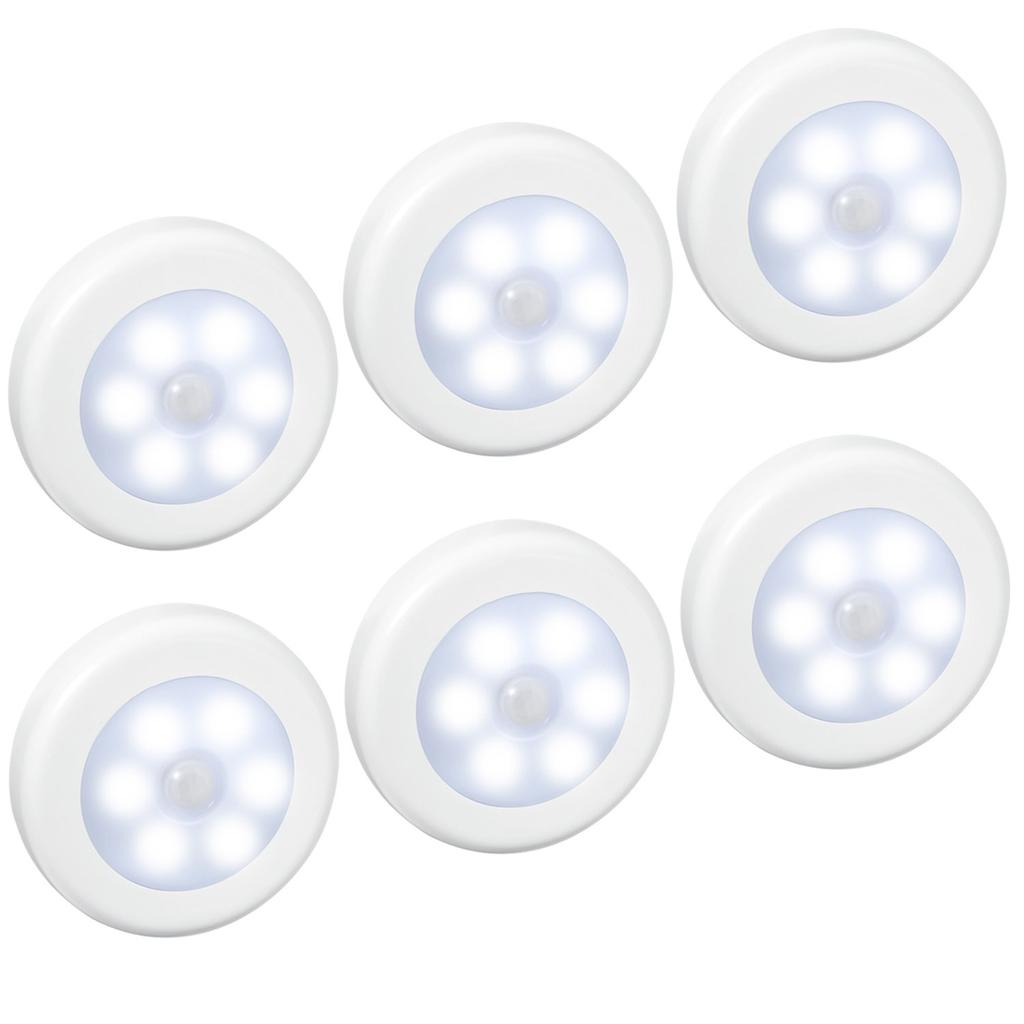 AMIR Motion Sensor Battery with Tape and Night Indoor LED Sensor Lights, Operated, Magnet, Light, Lighting, Lights, 6-Pack