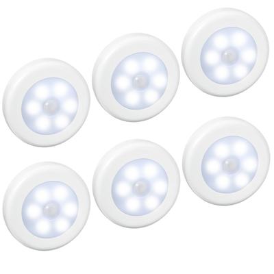 AMIR Motion Sensor Battery with Tape and Night Indoor LED Sensor Lights, Operated, Magnet, Light, Lighting, Lights, 6-Pack