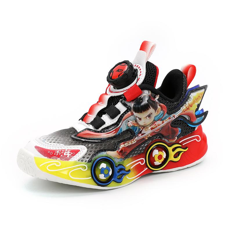 Cartoon boys sneakers summer 2025 new children's mesh breathable running shoes boys light luminous shoes tide