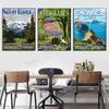 National Park Print Mountain Vintage Art Canvas Painting Travel Cities Posters Retro Landscape Wall Art Picture for Living Room