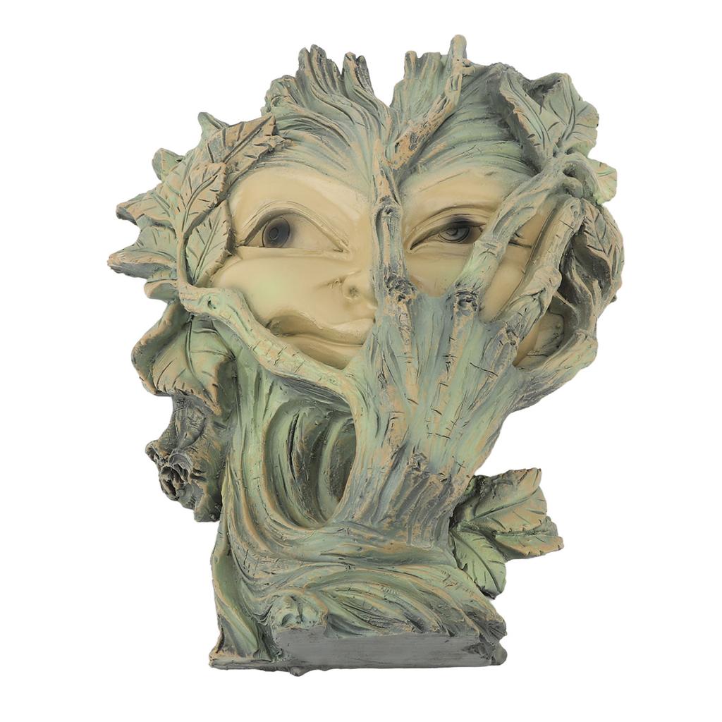 Tree Man Statue Resin Lifelike Decorative Ornament Tree Face Sculpture for Garden Balcony Home