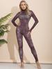 Frauen Yoga Tanz Sport Fitness Workout Overalls Body Langarm Einfarbig Lange Overall