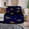 "Golden Bee Night Sky Wallpapers"Blanket Flannel Throw Blanket for Sofa, Bed, Travel, Camping, Office, Couch, Chair, And Bed Gift for Christ