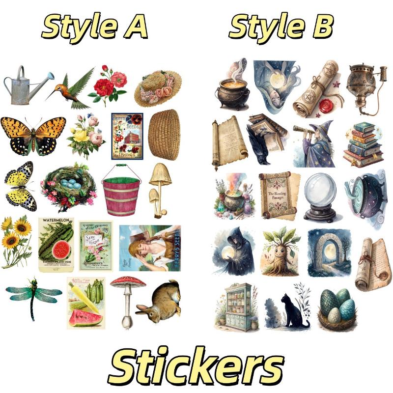 1 Set Watercolor Halloween Vampire Decoration Books Stickers DIY Scrapbooking Diary  Project Decoration  Vintage  Journal