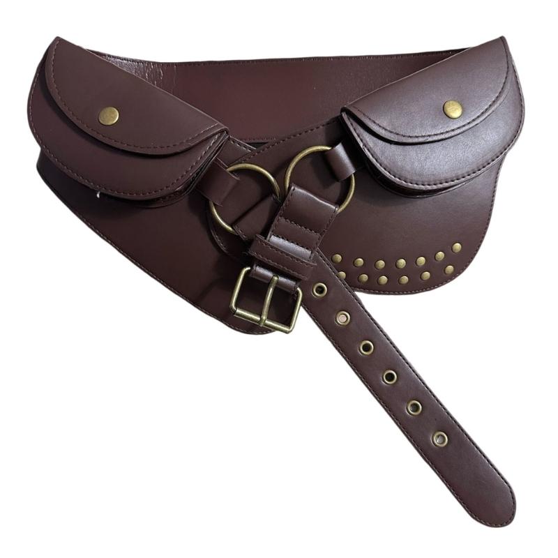 Wide PU Waist Cincher For Women Men Pants And Dresses Cosplay Event Gathering Waist Pack Belt Bag for Stage Perfomrances