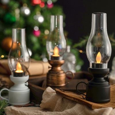 4Pcs LED Querosene Lâmpada Eletrônica Sem Chama Balanço Vela Luzes Cintilantes Querosene Óleo Lâmpada De Mesa Decoração