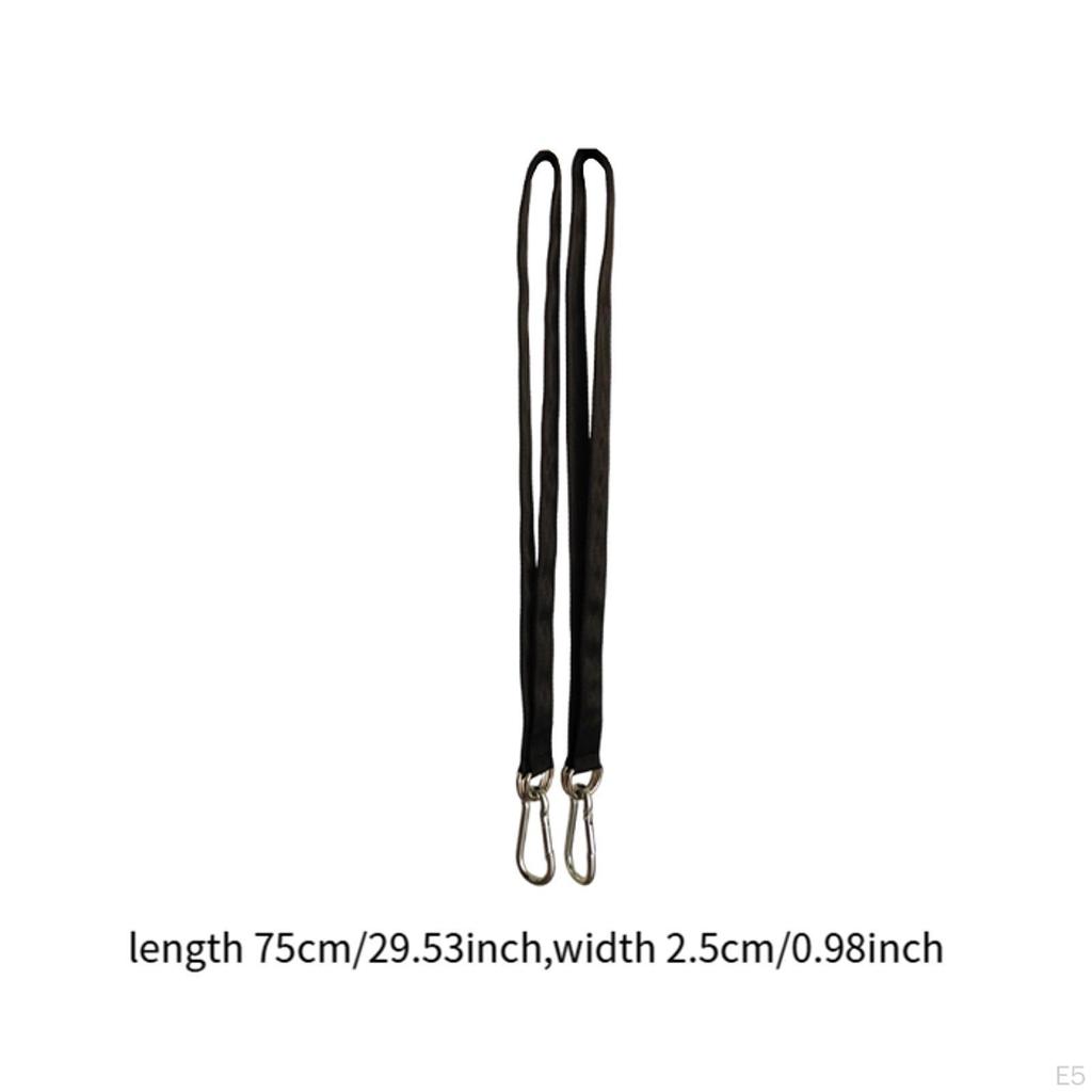 2x Hanging Straps with Carabiner Hooks for Cable Machine Attachment Camping