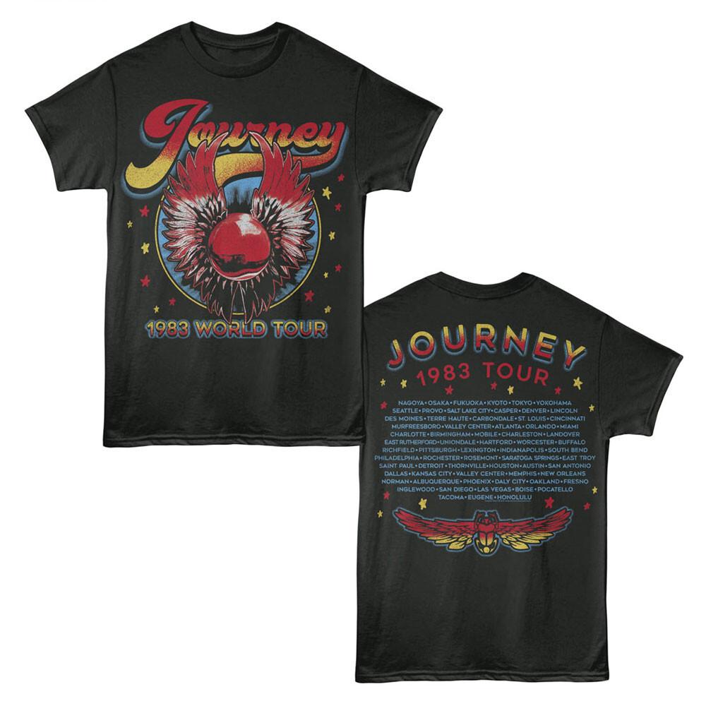 Journey 1983 World Tour Locations Men T Shirt Rock Band Music Merch XXL