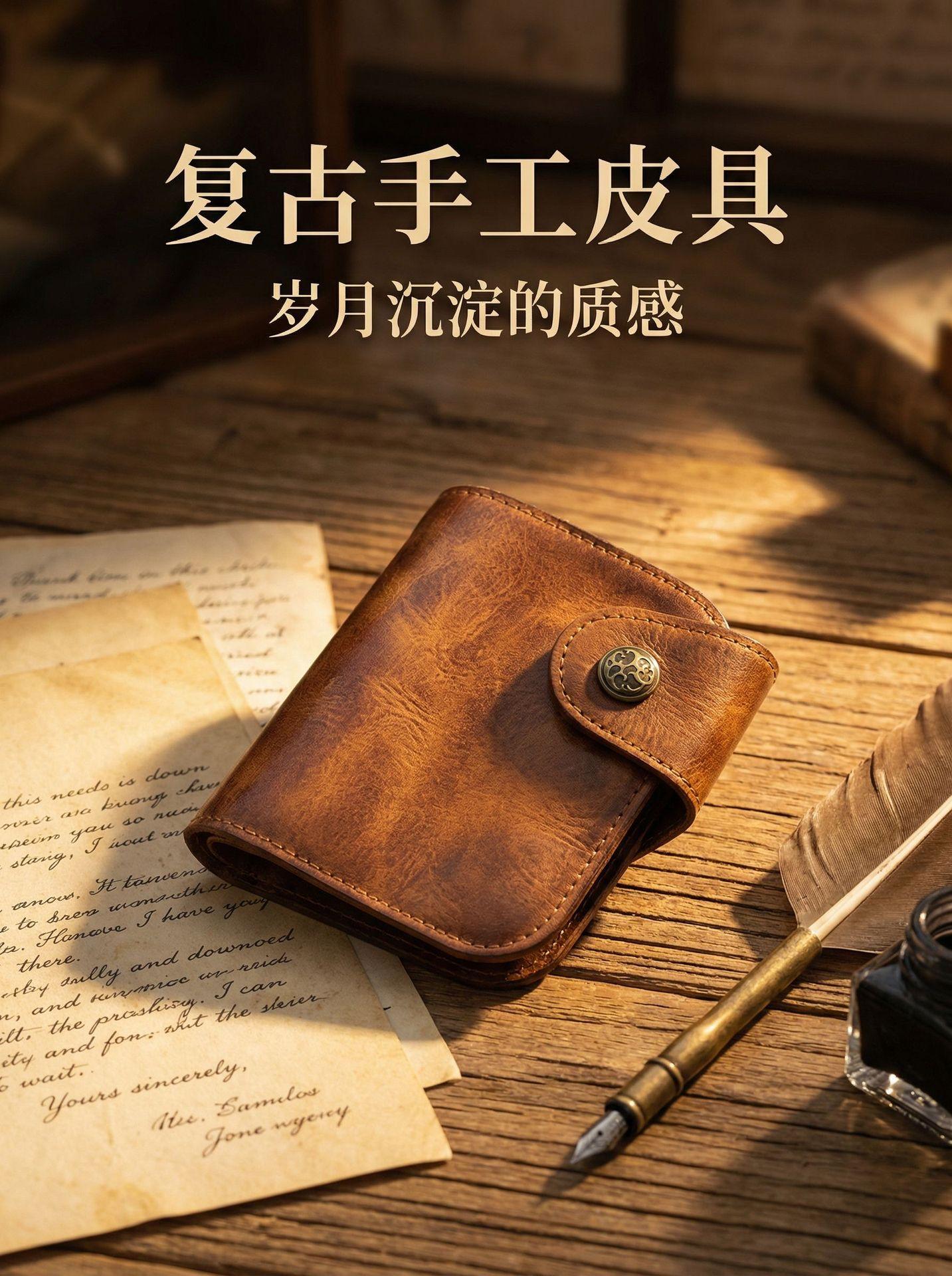 

Cowhide Wallet for Men – Bifold with Zipper Coin Pocket – Holds Bills, Credit Cards, Coins – Practical Leather Wallet for Men світло-коричневого кольору