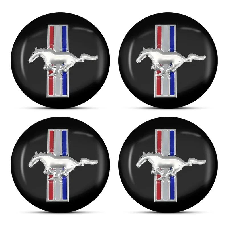 

Новий 2026 Автомобільна наклейка 4 шт. Стилізація автомобіля 56 мм Наклейка-значок на центральний ковпачок колеса автомобіля Для Ford Mustang FIESTA Focus Shelby GT35