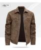 Trendy Men's Plus Size Retro Leather Jacket - Spring/Autumn Casual Lapel
